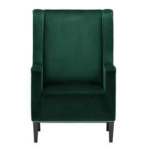 Fauteuil Mirina I fluweel - Velours Ravi: Antiek groen - Zwart