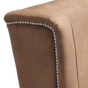 Fauteuil Mirina I fluweel - Microvezel Yona: Latte Macchiato - Zwart