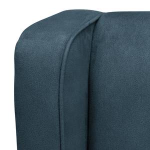 Fauteuil Mirina I fluweel - Microvezel Yona: Marineblauw - Zwart