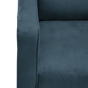 Fauteuil Mirina I fluweel - Microvezel Yona: Marineblauw - Zwart