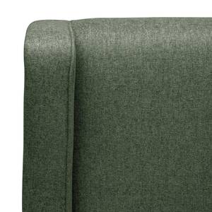 Fauteuil Mirina I fluweel - Geweven stof Ala: Groen - Beige