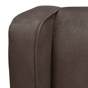 Fauteuil Mirina I Velours - Microfibre Yona: Marron foncé - Noir