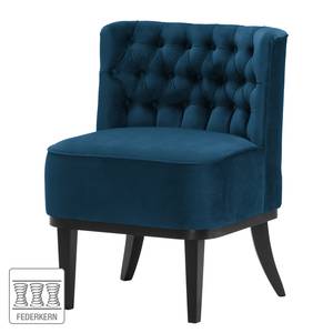 Fauteuil Farida I fluweel - Velours Ravi: Marineblauw