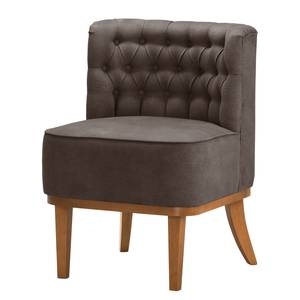 Fauteuil Farida I Velours - Microfibre Yona: Marron foncé