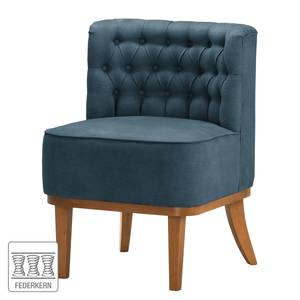 Fauteuil Farida I fluweel - Microvezel Yona: Marineblauw