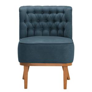 Fauteuil Farida I Velours - Microfibre Yona: Bleu marine