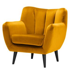 Fauteuil Polva I fluweel - Velours Ravi: Mosterdgeel