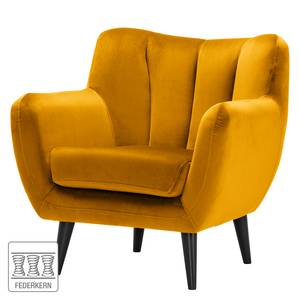 Fauteuil Polva I Velours - Velours Ravi: Jaune moutarde