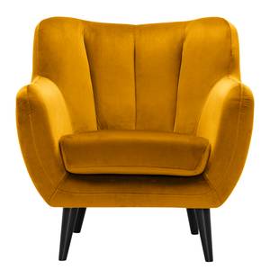 Fauteuil Polva I fluweel - Velours Ravi: Mosterdgeel