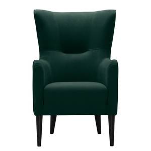 Fauteuil Oldbury I geweven stof - Microvezel Sela: Petrolkleurig