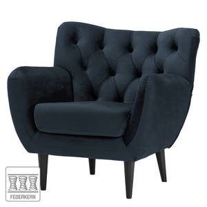 Fauteuil Lowen I fluweel - Velours Ravi: Donkerblauw