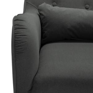 Fauteuil Leke I geweven stof - Microvezel Sela: Donkergrijs