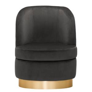 Fauteuil Chanly fluweel - Velours Ravi: Grijs