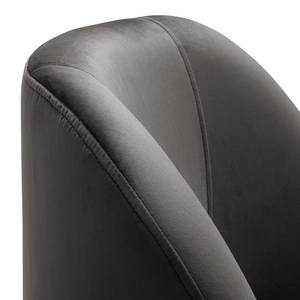 Fauteuil Chanly fluweel - Velours Ravi: Grijs