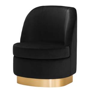 Fauteuil Chanly fluweel - Velours Ravi: Zwart