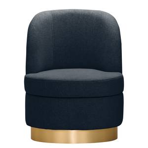 Fauteuil Chanly Velours - Tissu Nere: Bleu marine