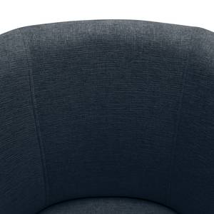 Fauteuil Chanly fluweel - Geweven stof Nere: Marineblauw