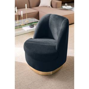 Fauteuil Chanly Velours - Tissu Nere: Bleu marine