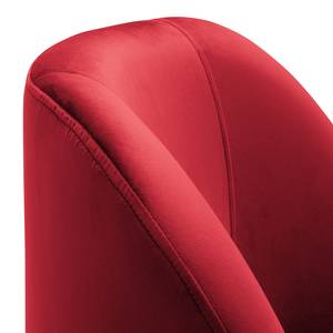 Fauteuil Chanly fluweel - Velours Ravi: Rood
