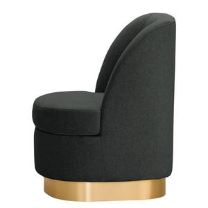 Fauteuil Chanly fluweel - Geweven stof Nere: Zwart