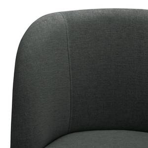 Fauteuil Chanly fluweel - Geweven stof Nere: Zwart