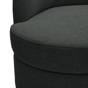 Fauteuil Chanly fluweel - Geweven stof Nere: Zwart