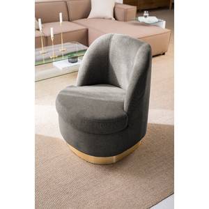 Fauteuil Chanly fluweel - Geweven stof Nere: Grijs