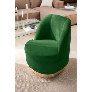 Fauteuil Chanly fluweel - Geweven stof Nere: Groen