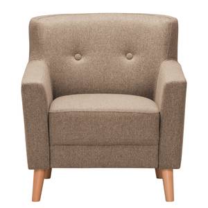 Fauteuil Bette I geweven stof - Cappuccinokleurig