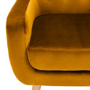 Fauteuil Boyka I Velours - Velours Ravi: Jaune moutarde