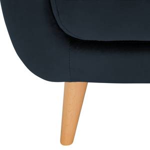 Fauteuil Boyka I fluweel - Velours Ravi: Donkerblauw