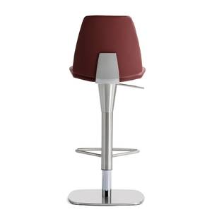 Chaise de bar myMONTANA LINE Imitation cuir / Acier - Acier inoxydable - Rouge Bordeaux