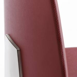 Chaise de bar myMONTANA LINE Imitation cuir / Acier - Acier inoxydable - Rouge Bordeaux
