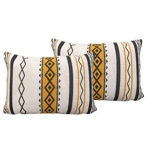 Coussins déco Holland (lot de 2) Coton - Doré / Noir