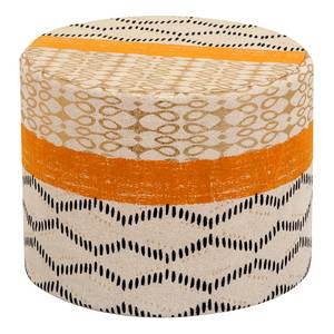 Pouf Batna Coton - Crème / Orange