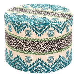 Pouf Vaqueros Coton - Bleu / Vert