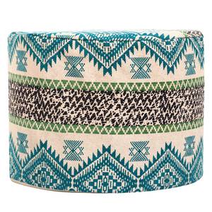 Pouf Vaqueros Coton - Bleu / Vert