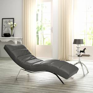 Chaise relax Kasson Cuir Mabel: Gris foncé - Argenté