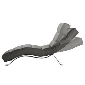 Chaise relax Kasson Cuir Mabel: Gris foncé - Argenté