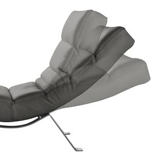 Ligfauteuil Kasson Leer Mabel: Donkergrijs - Zilver