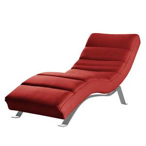 Chaise relax Kasson Cuir Mabel: Rouge - Argenté