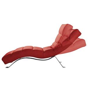 Chaise relax Kasson Cuir Mabel: Rouge - Argenté