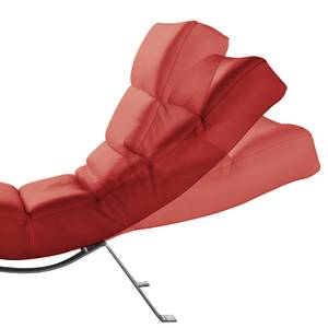 Ligfauteuil Kasson Leer Mabel: Rood - Zilver