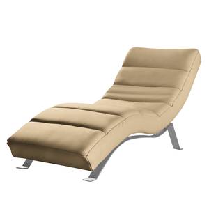 Chaise relax Kasson Cuir Mabel: Beige - Argenté