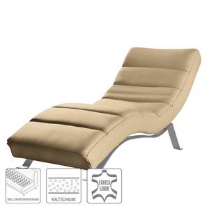 Chaise relax Kasson Cuir Mabel: Beige - Argenté