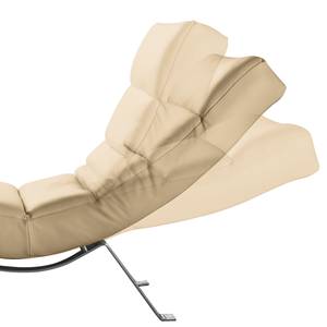 Ligfauteuil Kasson Leer Mabel: Beige - Zilver