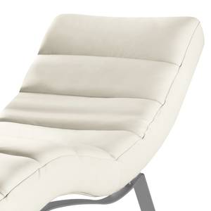 Chaise relax Kasson Cuir Mabel: Crème - Argenté