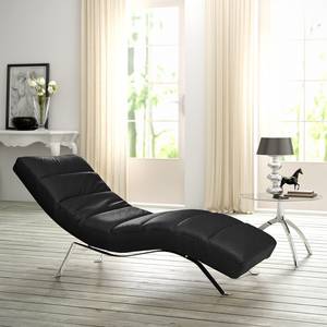 Chaise relax Kasson Cuir Mabel: Noir - Argenté