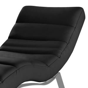 Ligfauteuil Kasson Leer Mabel: Zwart - Zilver