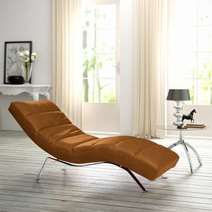 Chaise relax Kasson Microfibre Bice: Cognac - Argenté